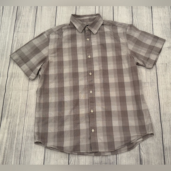 Banana Republic Men 100% cotton Gray Casual Button Down Shirt/size L - Picture 6 of 10